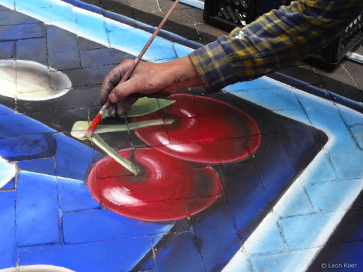 3D street painting pacman - cerise