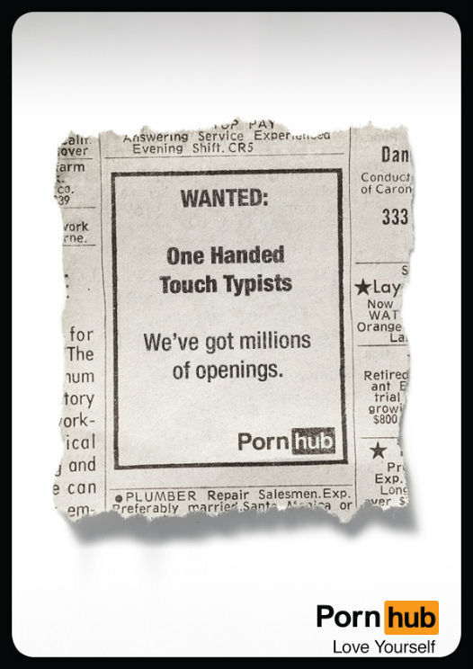 Wanted - concours pub Pornhub