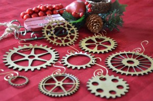 Décoration de Noël, roues steampunk